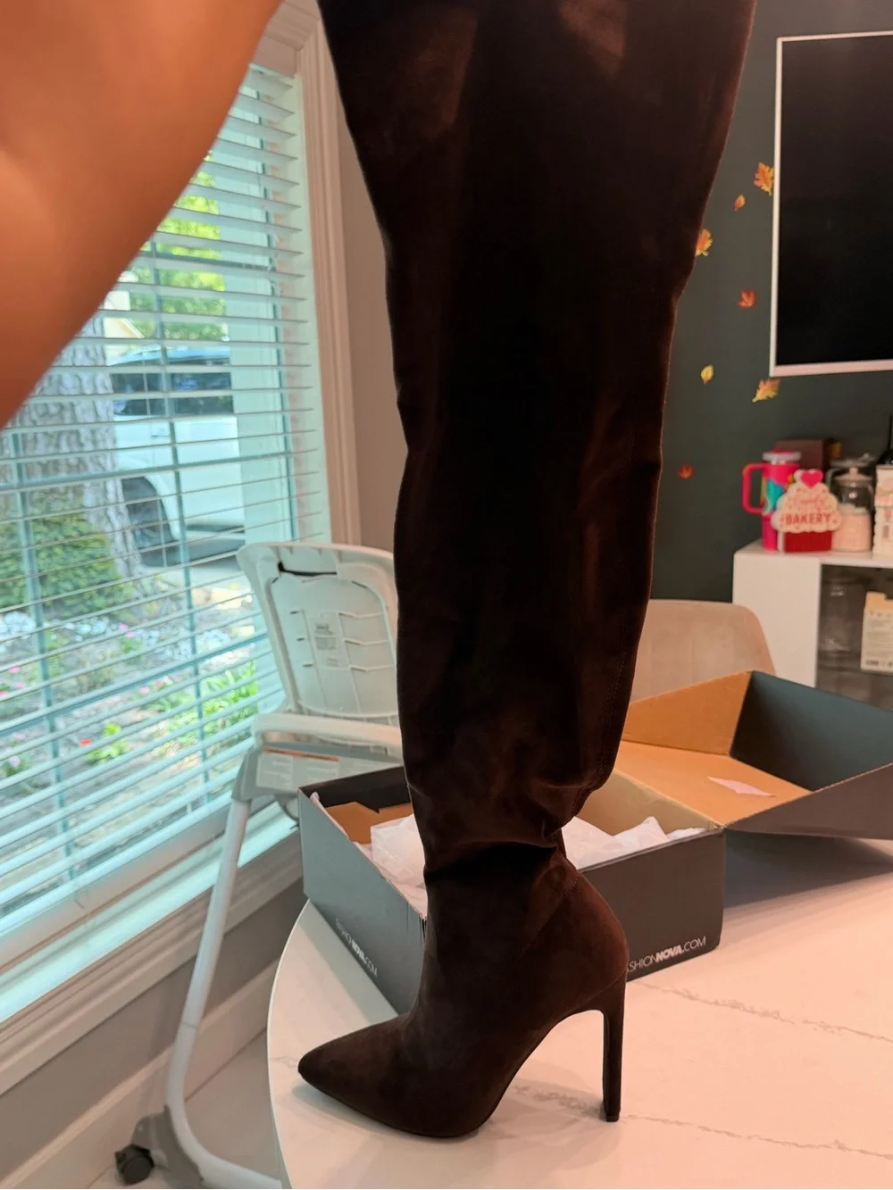 Women's Over-the-Knee Brown  Stiletto Boots
